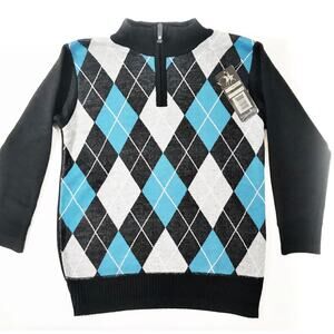 Whipper In Boy's Argyle Long Sleeve Sweater Sz 6